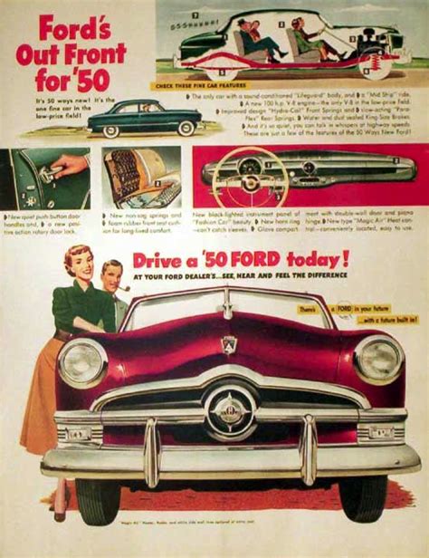 50s Ford Ad Car Advertising Lincoln Cars Car Ads