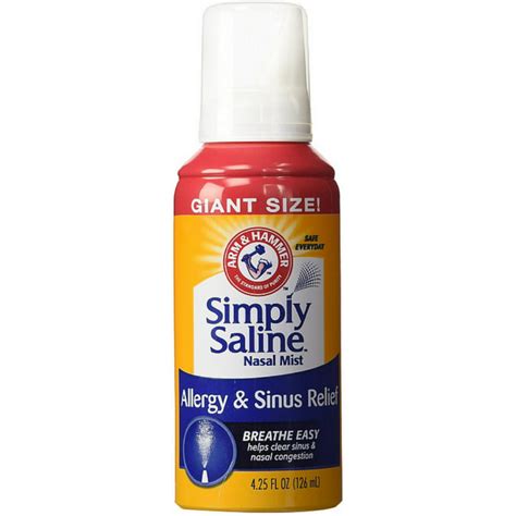 Simply Saline Nasal Mist Allergy And Sinus Relief 425 Oz Pack Of 2