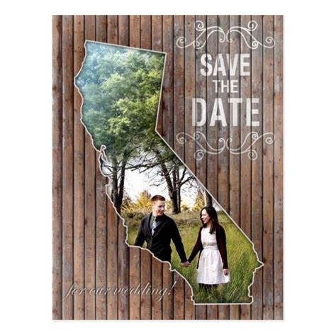 Vintage Wood California Save The Date Postcard Zazzle