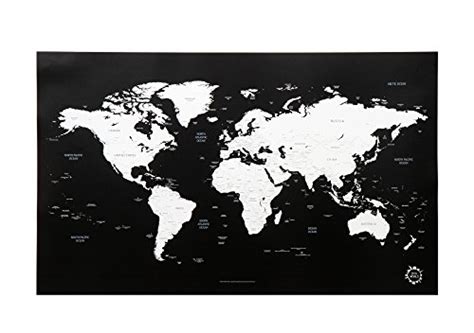 Black And White World Map Unique Design Poster Print