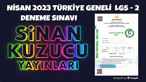 Sinan Kuzucu Yay Nlar Nisan T Rkiye Geneli Lgs Deneme S Nav