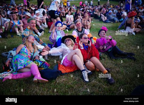 Eds Note Nudity Festival Goers At The Glastonbury Festival At Worthy Farm In Somerset Picture