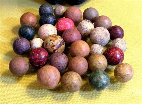 Vintage Clay Marbles Handmade Bennington By Rosepetalresources