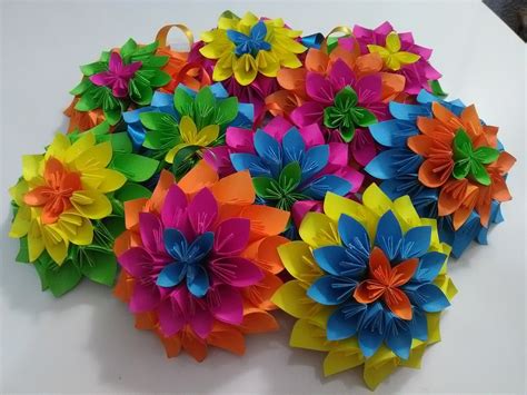 Flores De Papel En Origami Manualidades Origami Flores Origami Paso