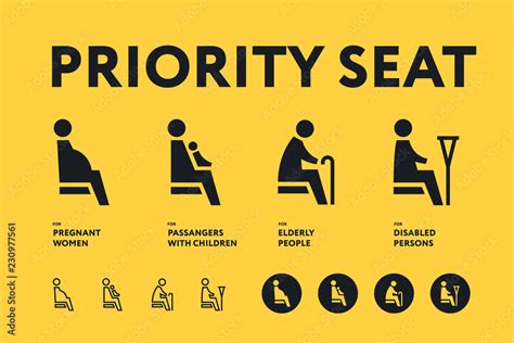 Public Transport Priority Seats For Pregnant Women Elderly People