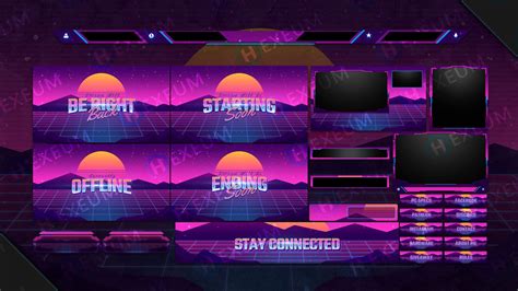 Retro 80s Twitch Overlay Package Webcam Screens Etsy