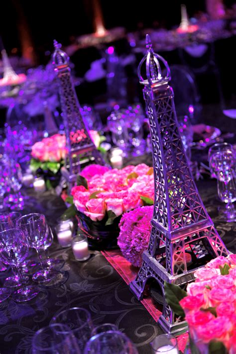 Parisian Theme Table Setting Tema De Paris Paris Sweet 16 Centros De Mesa Paris