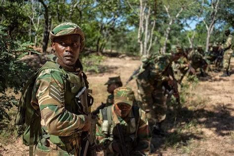 A Zambian Soldier Leads A Patrol During A Pre Deployment Nara And Dvids