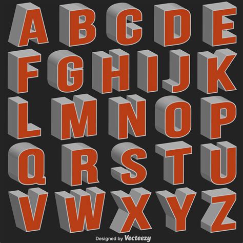 3d Letters Template