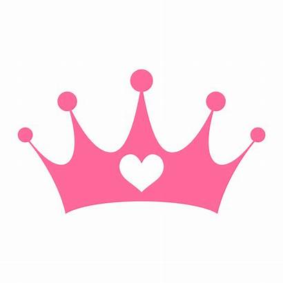 Crown Princess Heart Vector Pink Girly Clipart