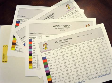 Record Keeping Charts For Breeders Whelping Details Feeding