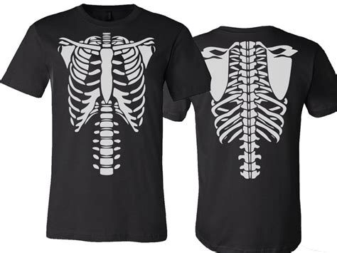 Injuries to the rib cage can make it painful to breathe and move. Halloween Rib Cage T-Shirt Front & Back Print Cosplay ...