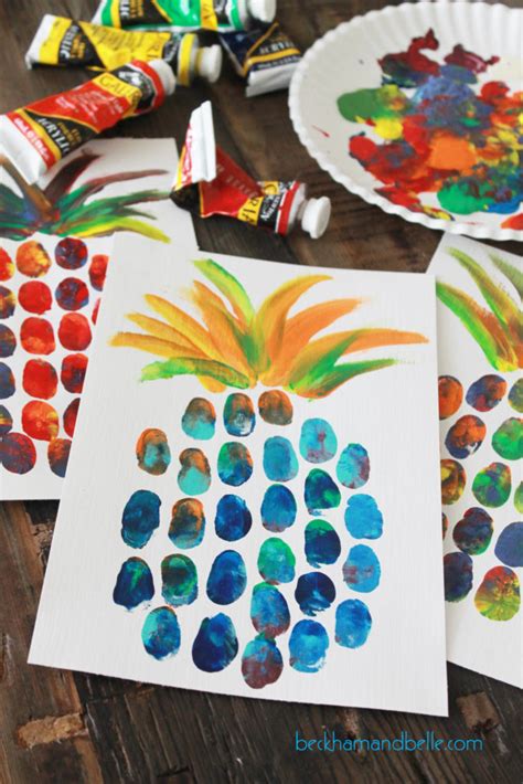 Here are some exciting art and craft ideas for kids that will encourage them. Pineapple Thumbprint Art | Fun Family Crafts