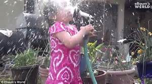 Grandma Captures The Moment A Girl Sprays Herself In The Face With A