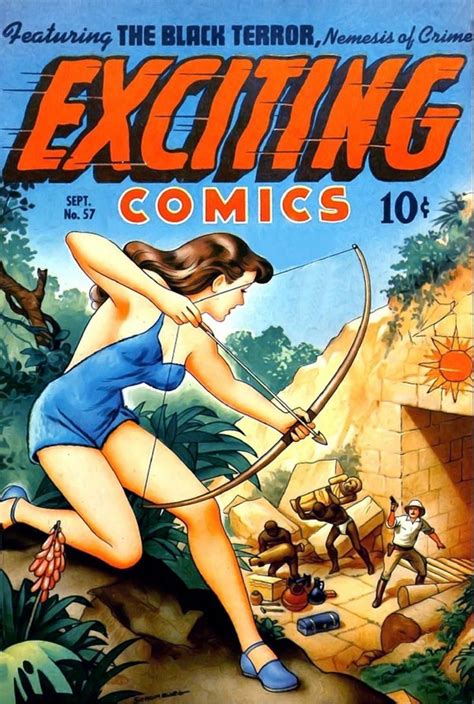 An Old Comic Book Cover With A Woman Aiming A Bow