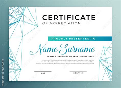 Low Poly Style Modern Certificate Template Design Stock Vector Adobe