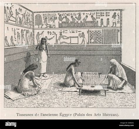 Weaving In Ancient Egypt Date Circa 3000 Bc Stock Photo Alamy