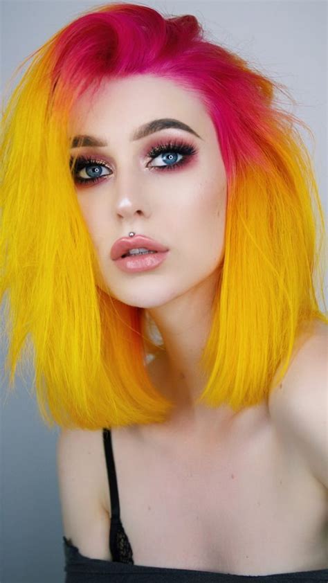Breathtaking Red Yellow Bold Hair Color Hair Styles Yellow Hair