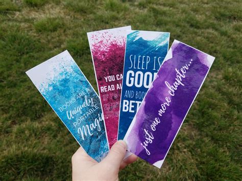 Watercolor Bookmarks Printable Bookish Bookmarks Book Cute Printable