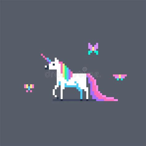 Pixel Art Cute Unicorn Stock Vector Illustration Of Play