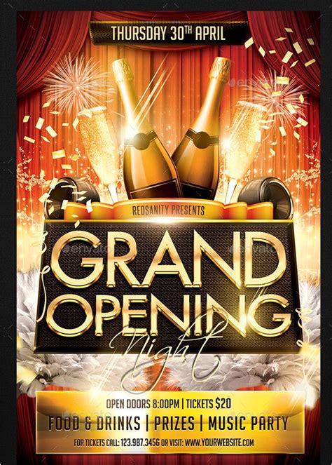 Perfect Party Grand Opening Night Flyer Template Grand Opening