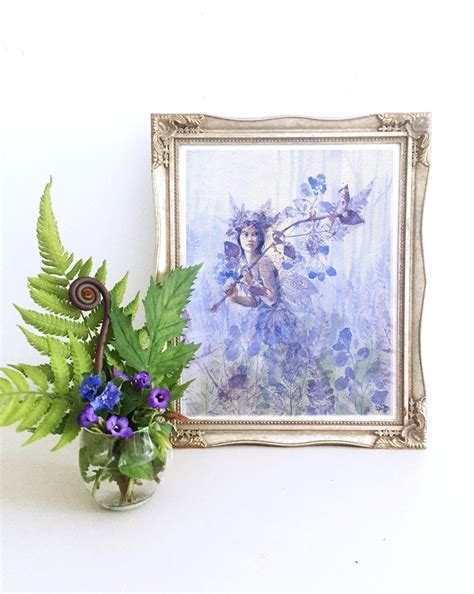 Lavender Flower Fairy Art Print Watercolor Spring Nature Etsy