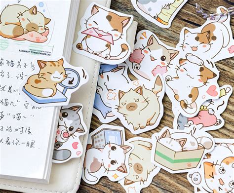 Little Chibi Cat Stickers Kawaii Pen Shop