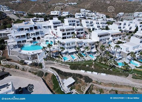 Mykonos Blu: an Aerial Retreat of Unparalleled Beauty Stock Image