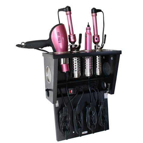 Pojjo Curling Iron Blow Dryer And Flat Iron Holder Wall Mount