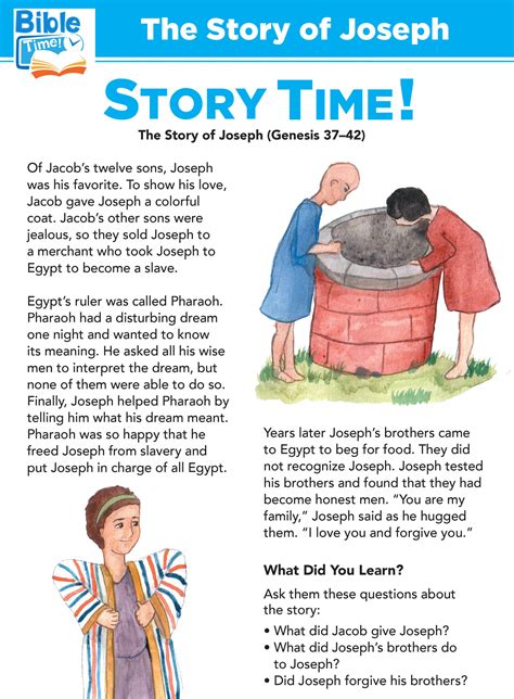 Joseph Preschool Bible Lessons Easy Kids Bible Story For Childrens