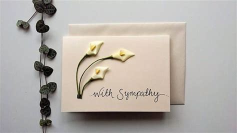 With Sympathy Card Curved Lilies Etsy Uk