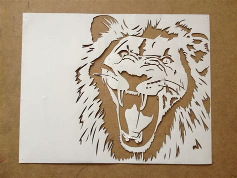 Lion Stencil Lion Stencil Animal Stencil Paper Art