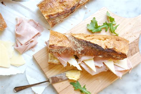 3 classic french baguette sandwiches