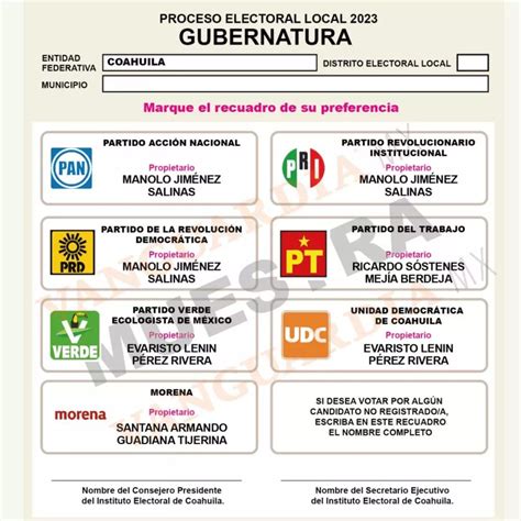 Boleta Electoral De Edomex Y Coahuila C Mo Debes Llenarla Y Qu