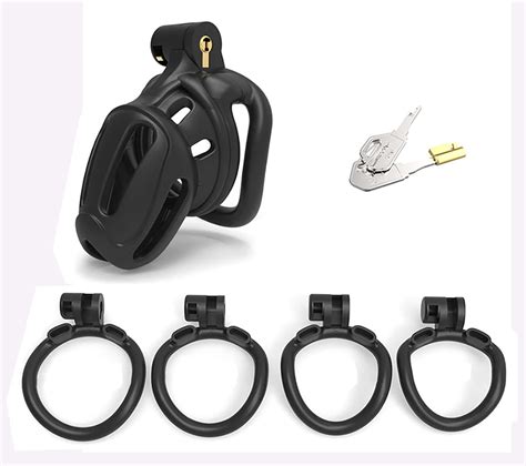SeLgurFos Penis Cage For Men D Resin Chastity Cage Male CockCage Set With Penisring Bondage
