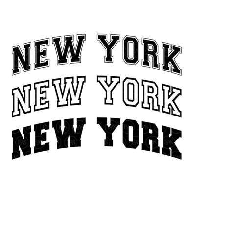 New York Svg Varsity Font Svg College Font Arched Text A Inspire