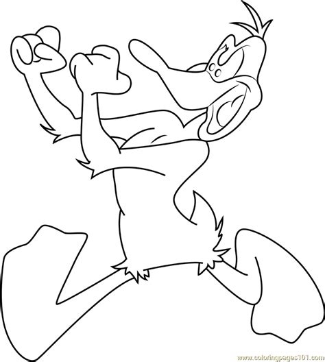 Daffy Duck Ready To Fight Coloring Page For Kids Free Daffy Duck