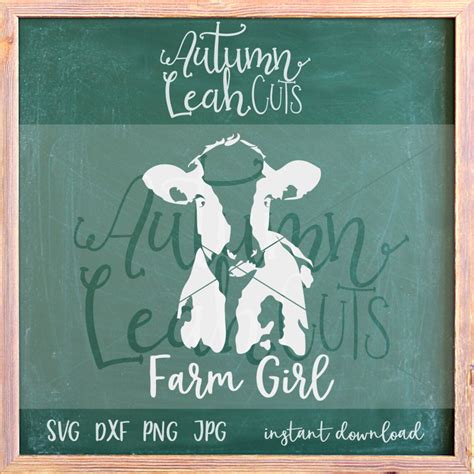Farm Girl Cow Cut File SVG PNG Jpeg DXF Cut File For Etsy