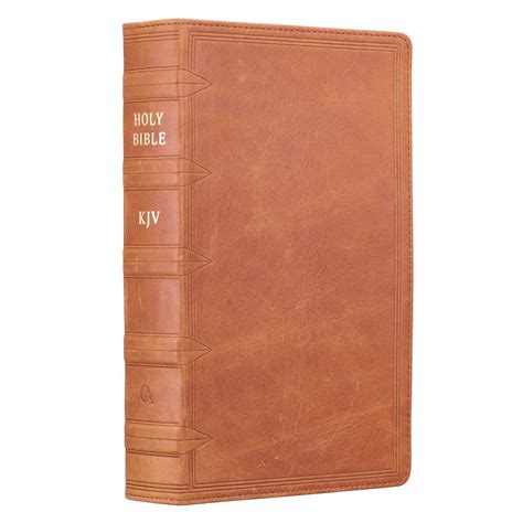 Tan Premium Leather Giant Print Bible With Thumb Index Kjv Kjv Bibles