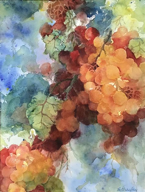 Grapes on the Vine by Terrece Beesley (Watercolor Painting) | Artful Home