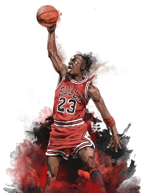 Michael Jordan Jumps Art Michael Jordan Michael Jordan Joueurs De