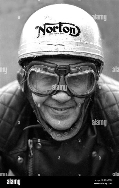 Old Biker Don Jones Riding His 500cc Manx Norton Motorcycle On Hodge