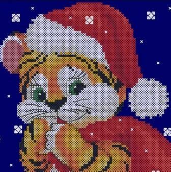 Browse and download free cross stitch patterns. X-Stitch Magic: Tiger Santa