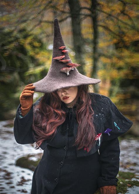 Witch Hat With Mushrooms Amanita Muscaria Forest Wizard Hat Etsy