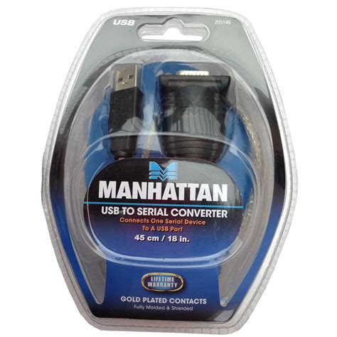 Manhattan Usb To Rs232 Cable Usb To Serial Converter Connects One