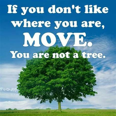 You are not a tree. Meet Andrea: "If you don't like where you are, move."