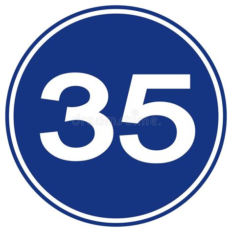 Speed Limit 35 Traffic Signvector Illustration Isolate On White