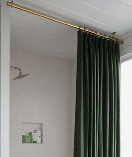 The rod's curved design maximizes elbow room inside your shower, providing up to 6.5 in. Curtain rod for shower - ceiling mount | Curtain rods ...