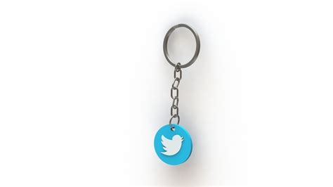 3d Printed Twitter Keychain By Muhammadreynaldi3d Pinshape