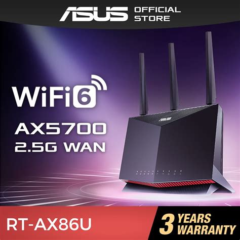 Asus Rt Ax86u Wifi 6 Gaming Router Ax5700 Dual Band Aiprotection Pro